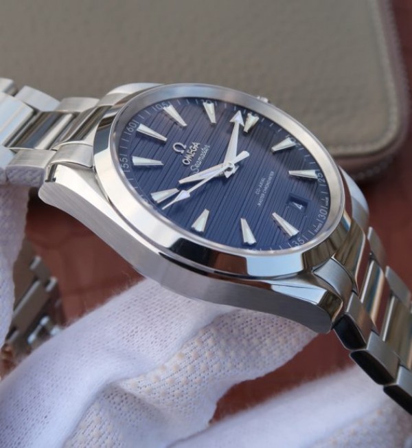 Replica Omega XF Seamaster Aqua Terra Master Blue Textured Dial SS Bracelet A8900