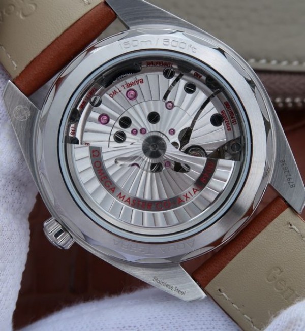 Replica Omega XF Aqua Terra Master White Textured Dial Orange Hands Leather A8900