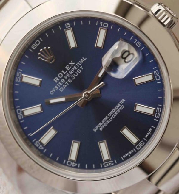 Replica Rolex DateJust 41mm SS 116200 Polished Bezel Blue Dial 904L SS Bracelet SA3235