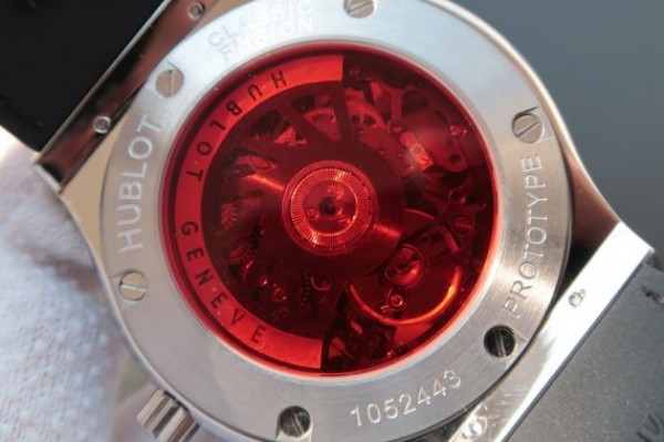 Replica Hublot Classic Fusion Tourbillon 45mm TF Red Skeleton Dial Black Gummy Strap A23J