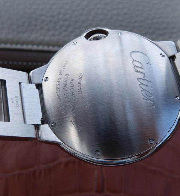 Replica Cartier V6 Ballon Bleu 42mm SS Black Textured Dial SS Bracelet A2892