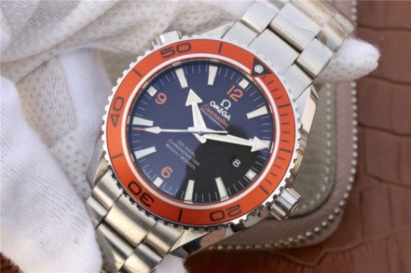 Replica Omega Planet Ocean Professional Orange Bezel 45mm OMF SS Bracelet A8500
