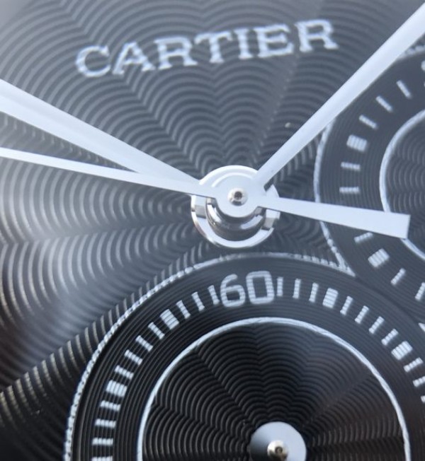 Replica Cartier Ballon Bleu De Cartier Chrono 44mm YG Black Dial Leather Strap A8101
