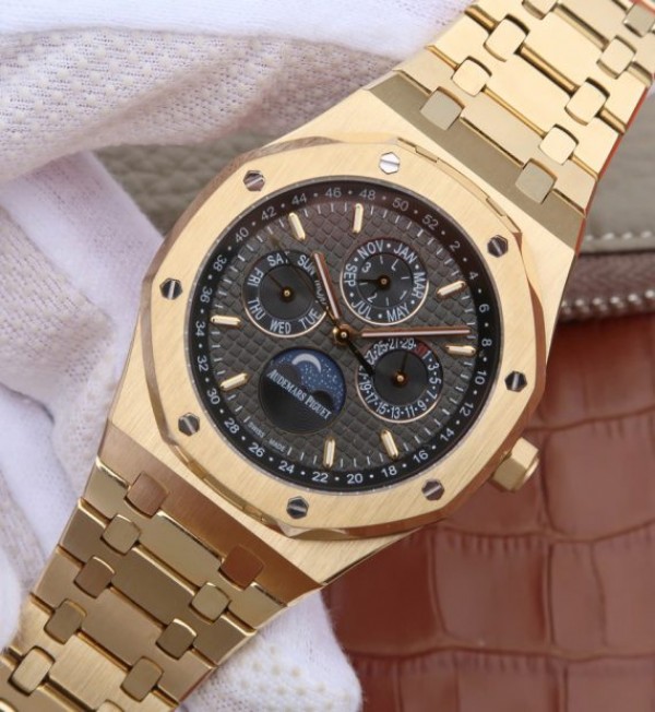 Replica Audemars Piguet JF Royal Oak 41mm 26574 YG Black Textured Dial A5134