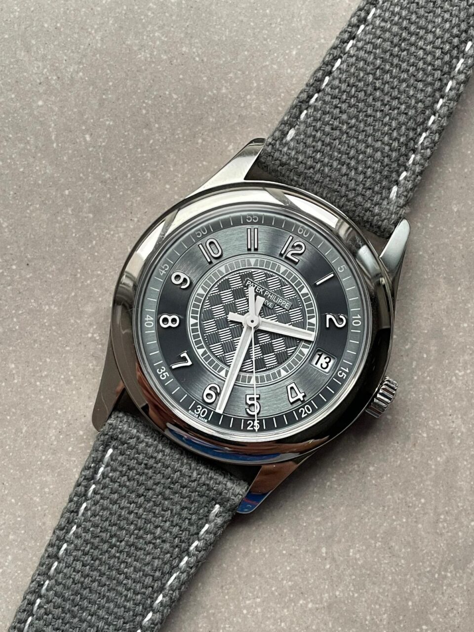 Replica PATEK PHILIPPE Calatrava 6007A-001 SS ZF 1:1 Best Edition Grey Dial on Grey Leather Strap A324CS