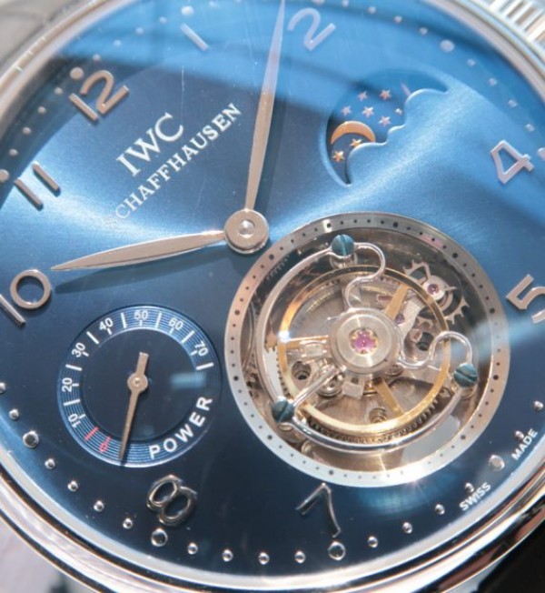 Replica IWC Portuguese Tourbillon Power Reserve Moonphase Blue Dial