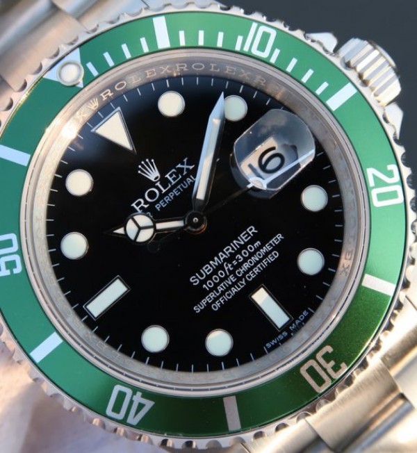 Replica Rolex Submariner 16610 LV Green Metal Bezel Noob  SS Bracelet A2836
