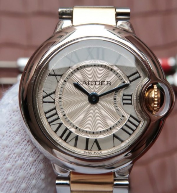 Replica Cartier Ballon Bleu Ladies 28mm SS White Dial SS/YG Bracelet Ronda Quartz