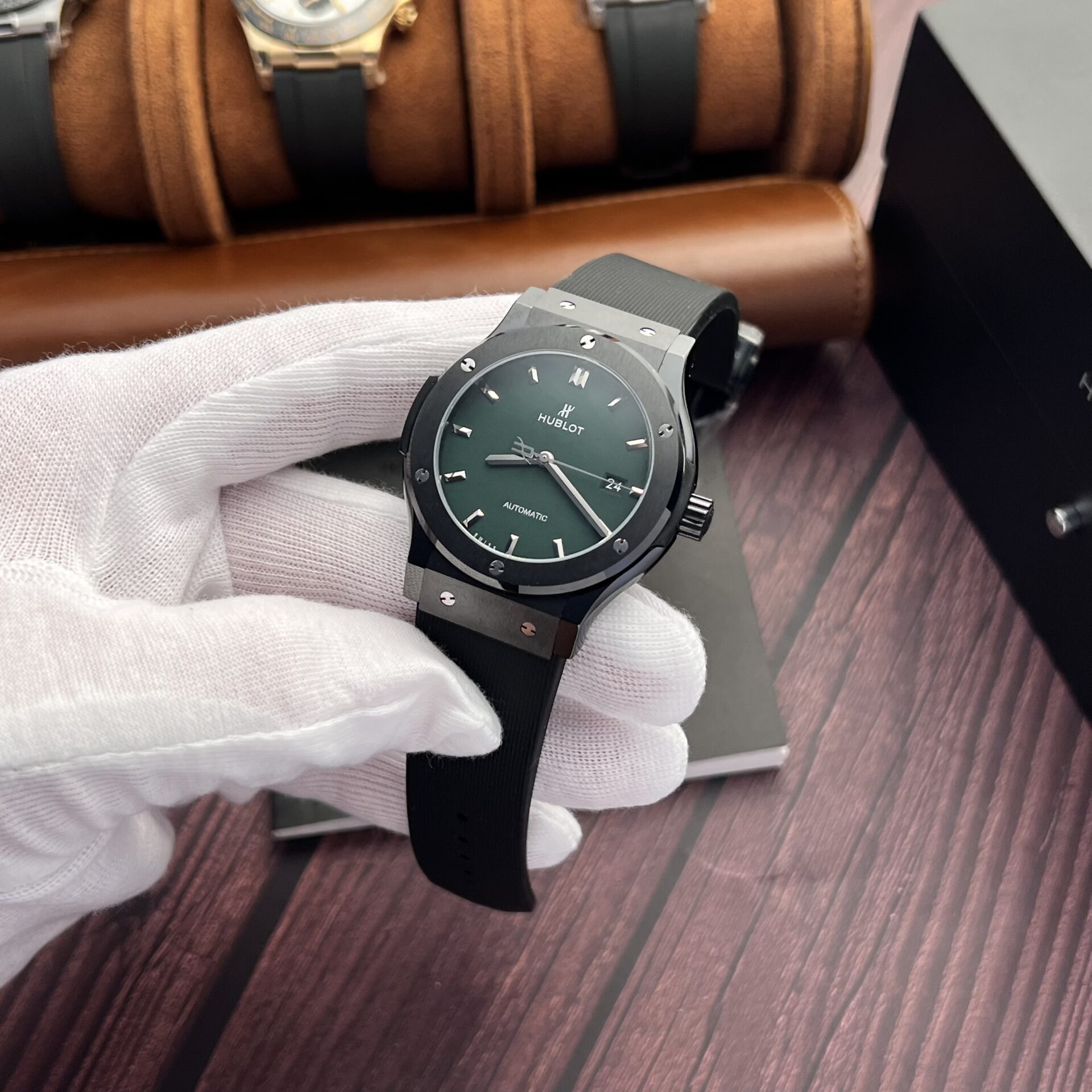 Hublot Classic Fusion Ceramic Replica Watch Green Dial JJZ 42mm
