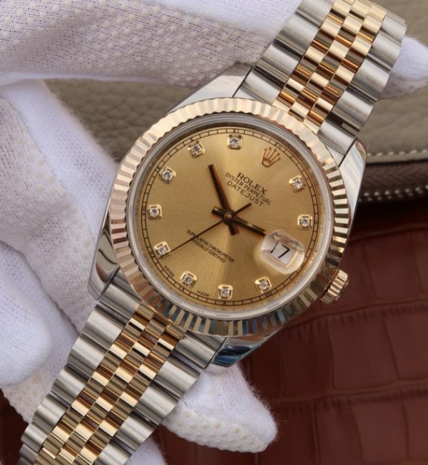 Replica Rolex DateJust 41mm 126331 Noob RG Wrapped RG Dial Diamonds Markers SS/RG Bracelet A2836