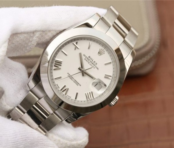 Replica Rolex DateJust 41mm 126300 Noob White Dial Roman Markers SS Bracelet A3235