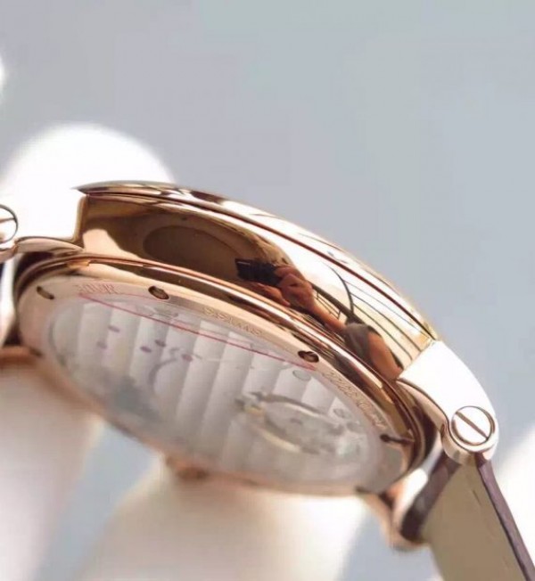 Replica Cartier Rotonde De Cartier Tourbillon RG Leather Strap