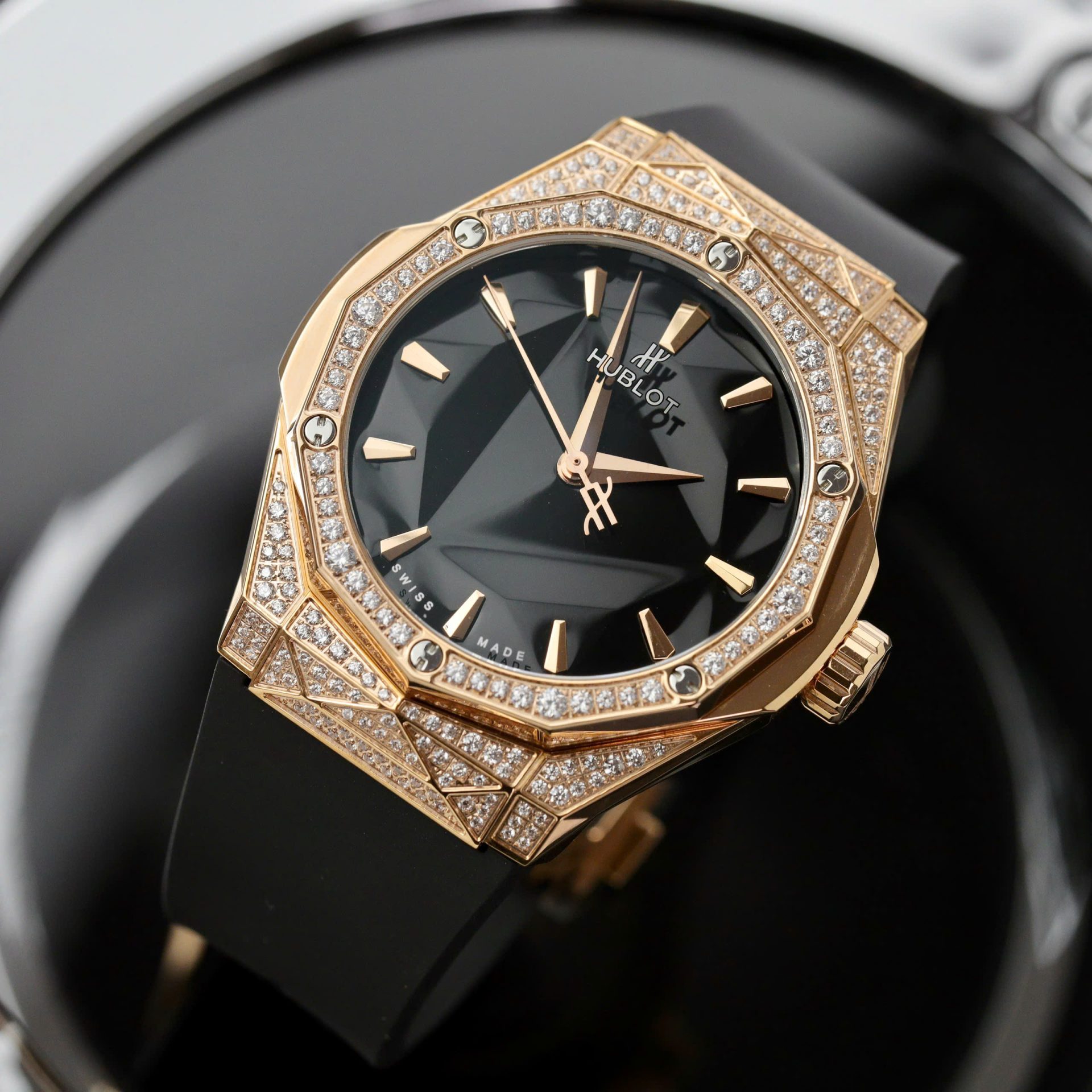 Hublot Orlinski King Gold Replica Watch Full Moissanite Diamond 40mm