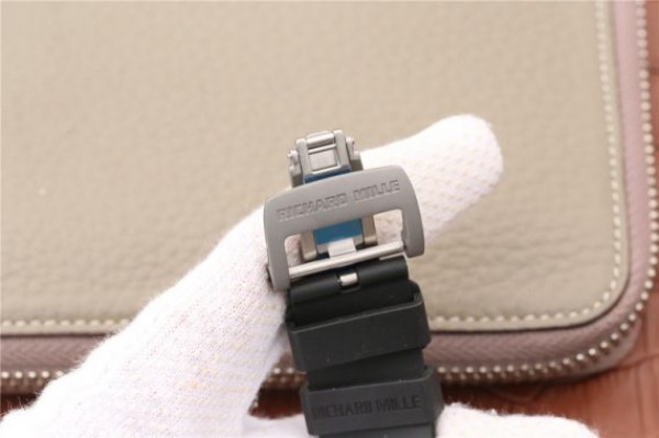 Replica Richard Mille RM011 SS Felipe Massa 10th Anniversary KVF Crystal Skeleton Dial Blue Black Rubber Strap A7750