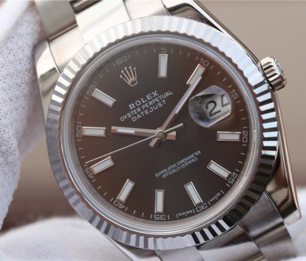 Replica Rolex DateJust 41mm 126300 Noob Black Dial Stick Markers SS Oyster Bracelet A3235
