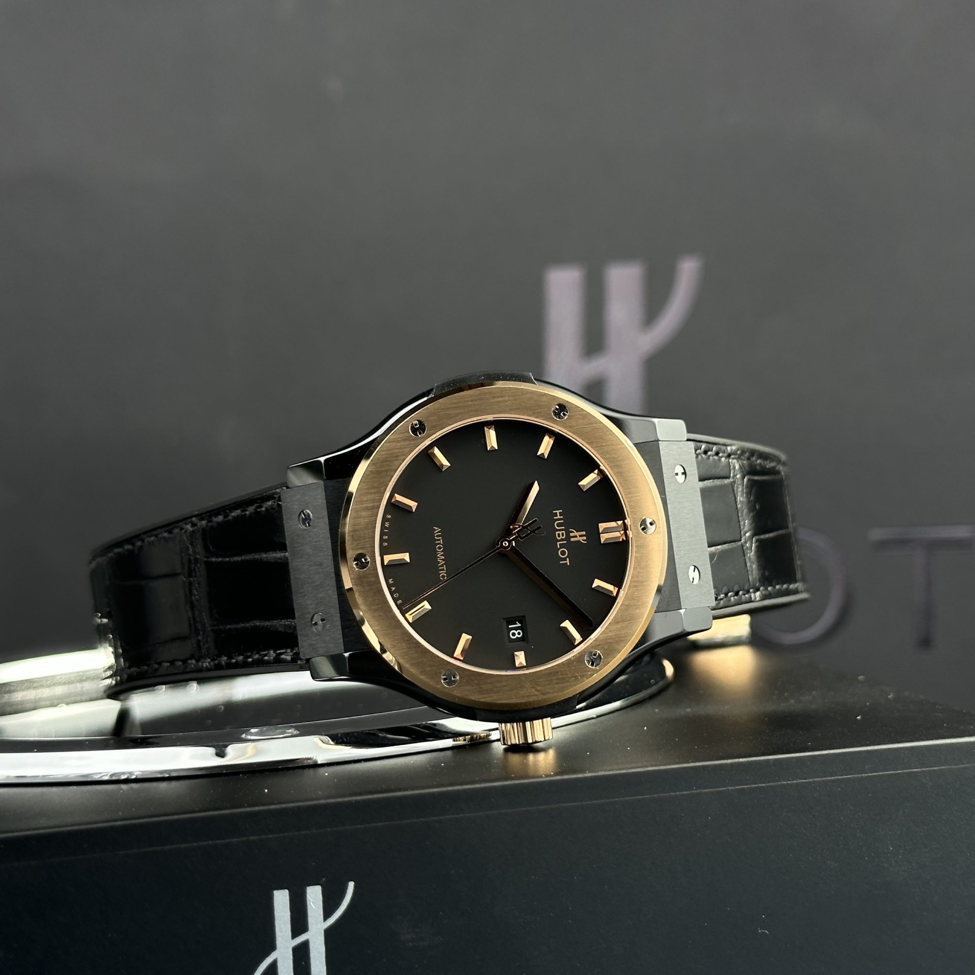 Hublot Best Fake Watches Classic Fusion Ceramic Demi King Gold 42mm