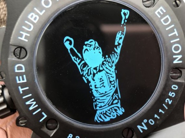 Replica Hublot Big Bang Full Ceramic Maradona Limited Edition Black Gummy Strap A7750