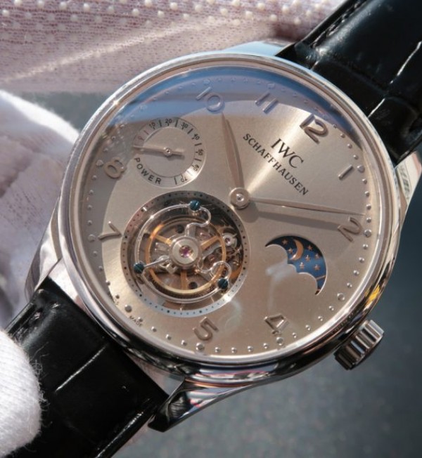 Replica IWC Portuguese Tourbillon Power Reserve Moonphase Gray Dial