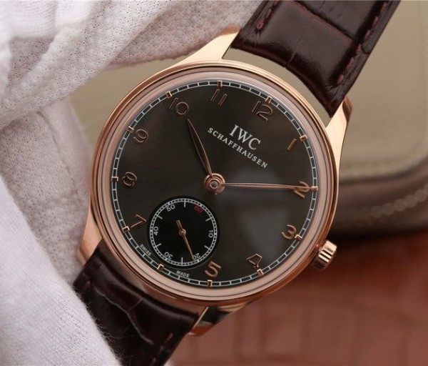 Replica IWC ZF Portuguese IW545406 RG Brown Dial Leather Strap A6498