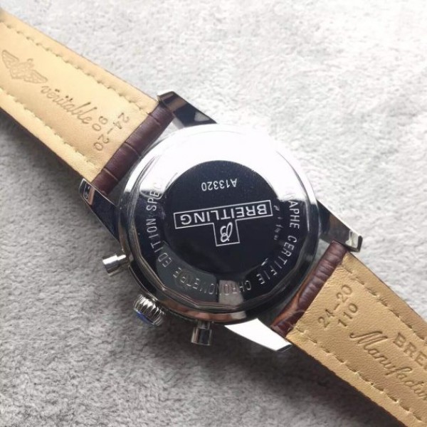 Replica Breitling Super Ocean Heritage Chrono SS Brown Dial SS Leather Strap A7750