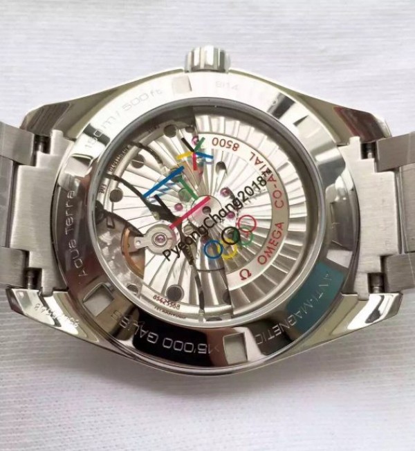 Replica Omega XF Seamaster CO-AXIAL Master PyeongChang 2018 Blue Dial SS Bracelet A8500