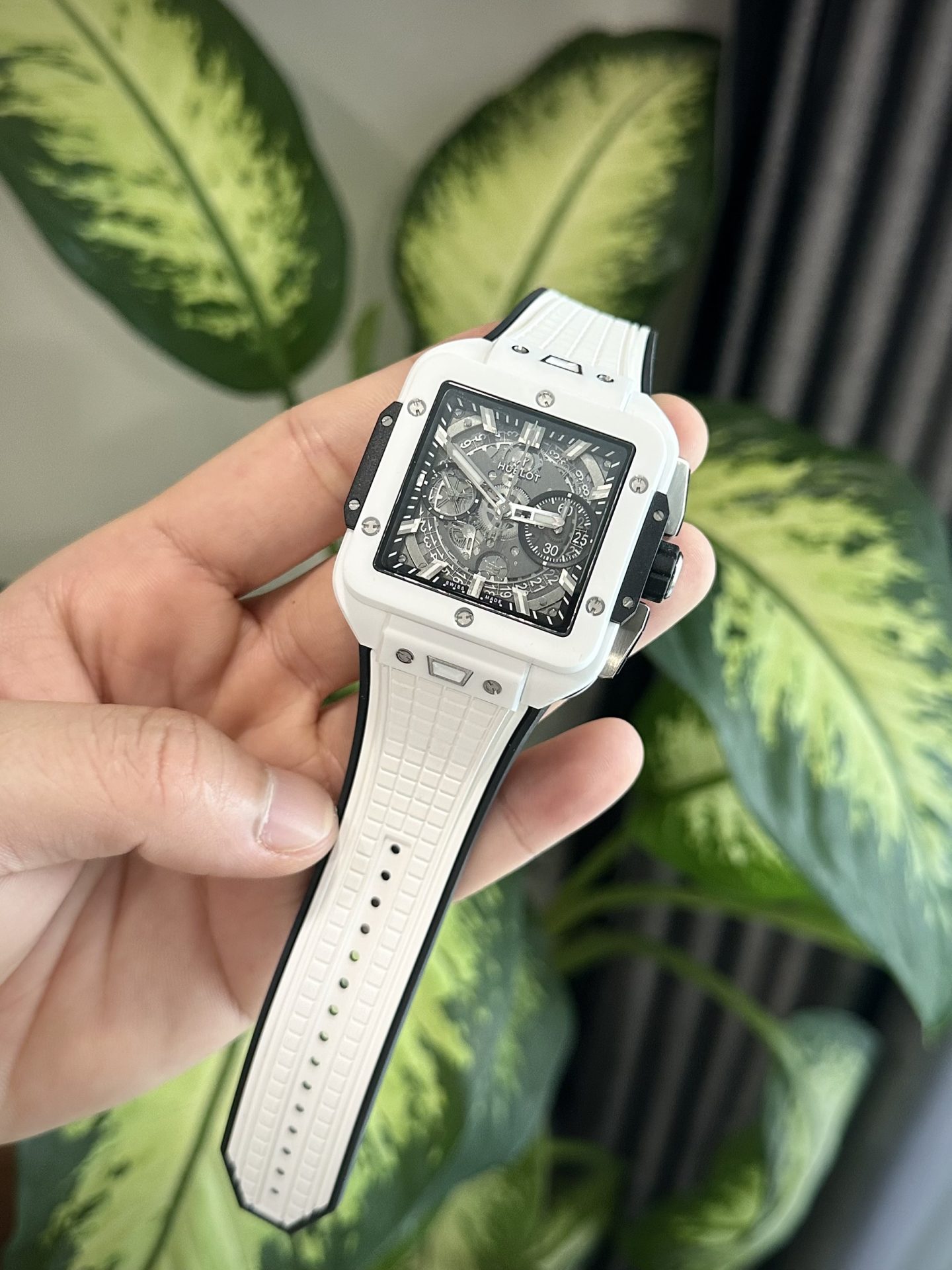 Hublot Replica Watches Square Bang Unico Ceramic White BBF Factory 42mm