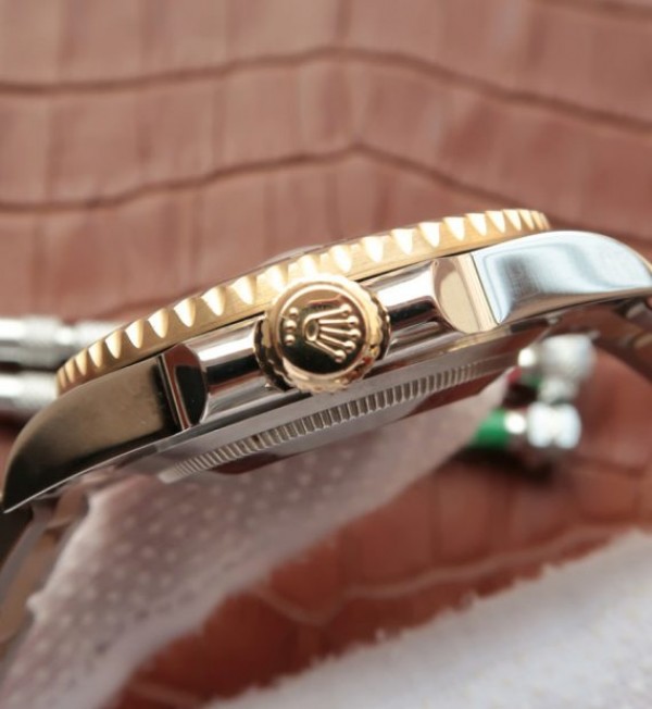 Replica Rolex Submariner 116613 LN Noob Black Dial Diamonds Markers SS/YG Bracelet A3135