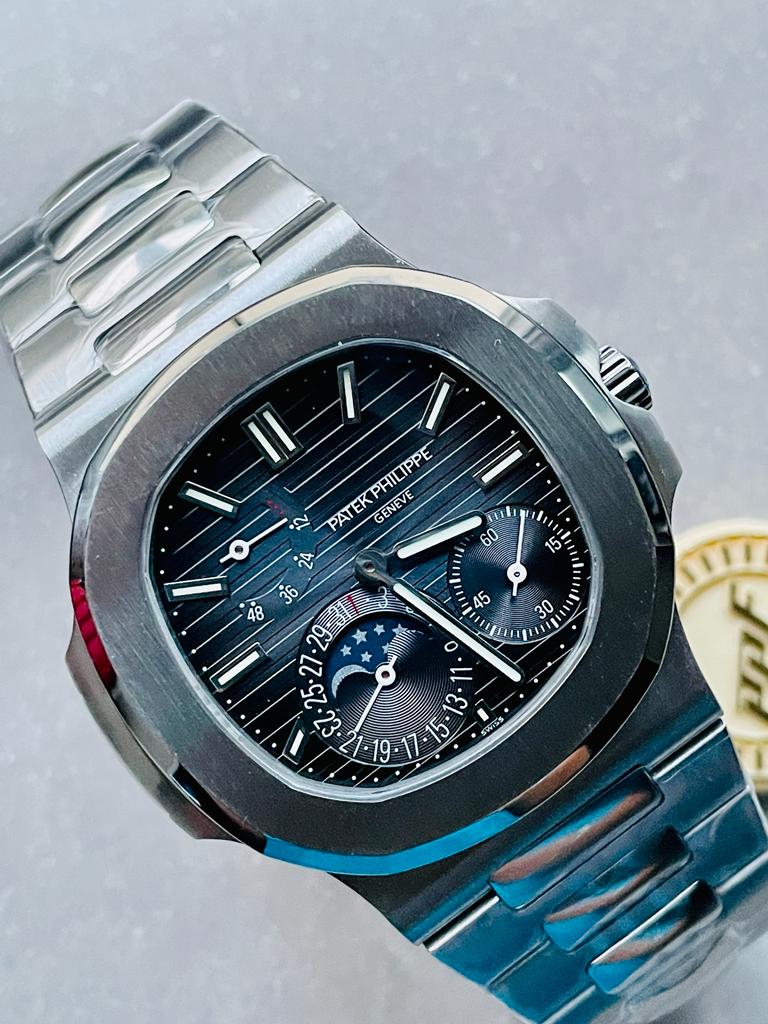 Replica PATEK PHILIPPE Nautilus 5712 SS PPF 1:1 Best Edition Blue Dial on SS Bracelet A240 V2