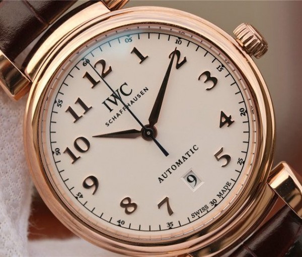 Replica IWC TW Da Vinci RG IW3566 White Dial Black Leather Strap A2892