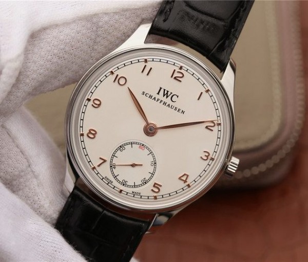 Replica IWC ZF Portuguese IW5454 White Dial Leather Strap RG Hand