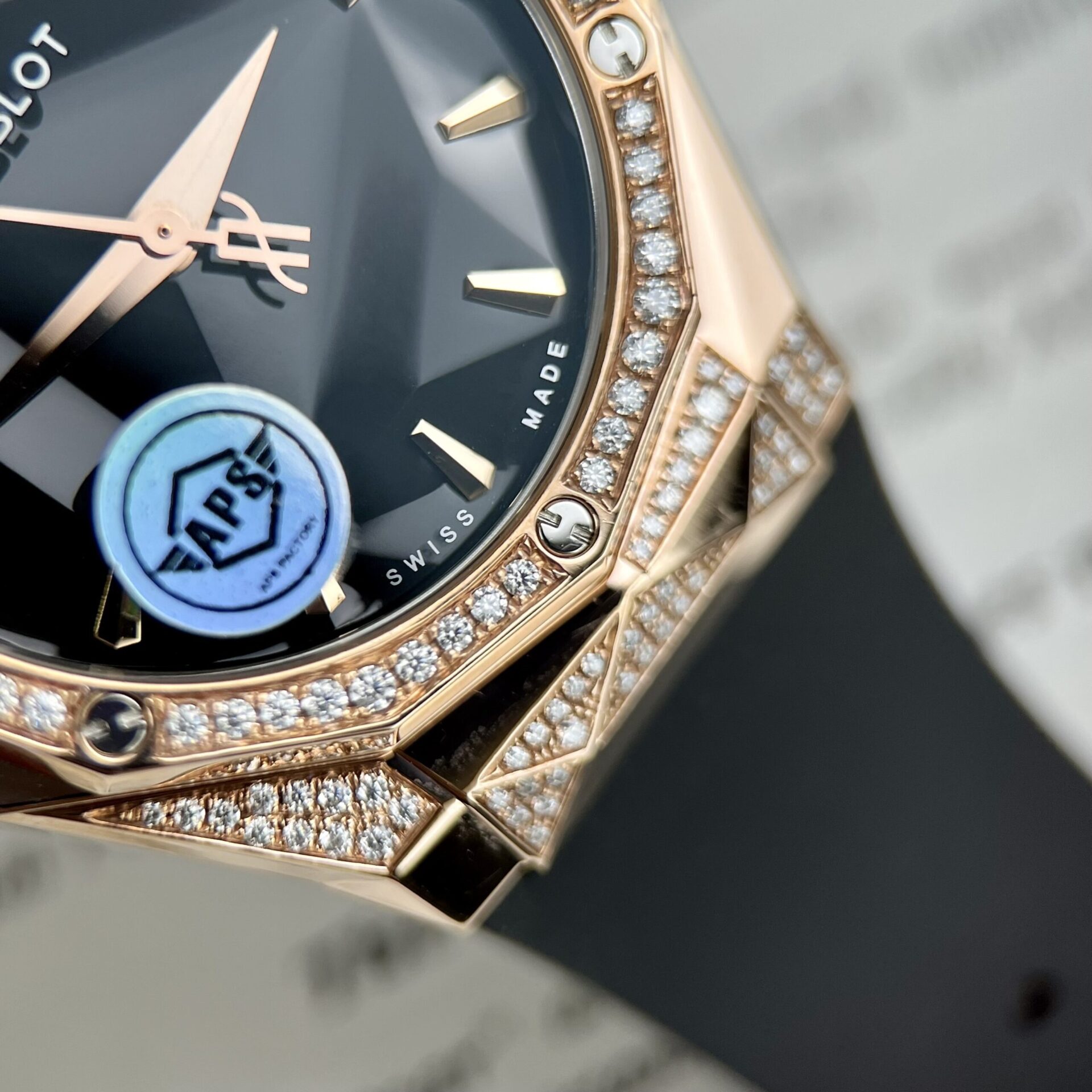 Hublot Orlinski King Gold Black Dial Custom Moissanite Diamonds Hong Kong 40mm