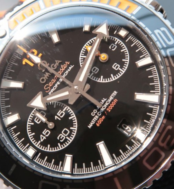 Replica Omega OMF Planet Ocean Master Chronometer SS Black/Orange Bezel Black Dial Nylon A9900