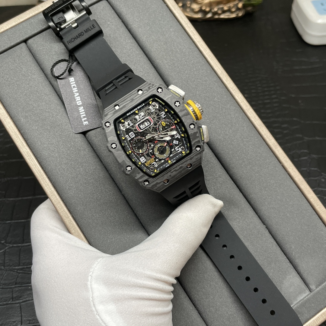 Best Richard Mille RM 11-03 Replica Watch For Men – Swiss Movement, Skeleton Dial, Carbon Fiber Case