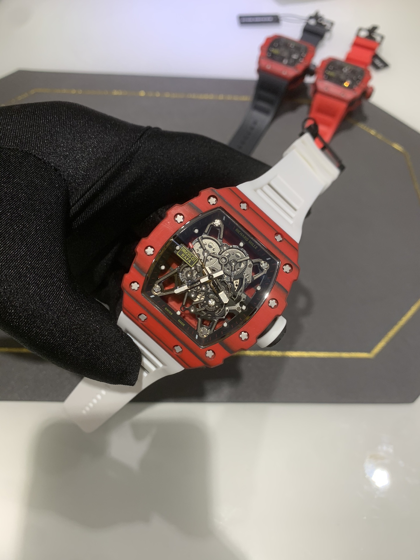 Swiss Richard Mille RM 35-01 Replica Rafael Nadal Red Case Watch – Carbon Fiber Case, Luxury Sport Design