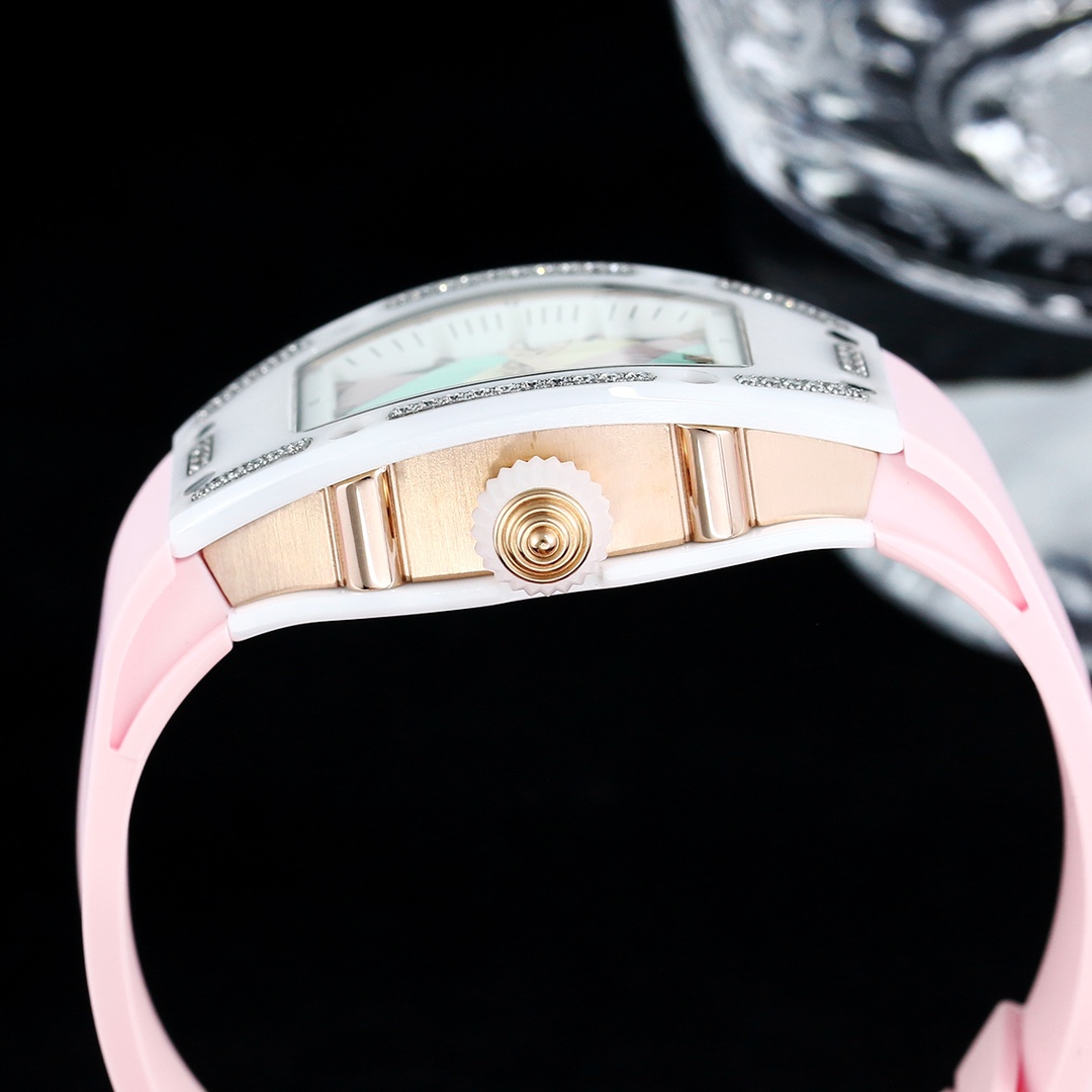 Swiss Replica Richard Mille RM 07-01 Bonbon Collection Pink Marshmallow – Diamond Ceramic Case, Ladies Luxury Watch