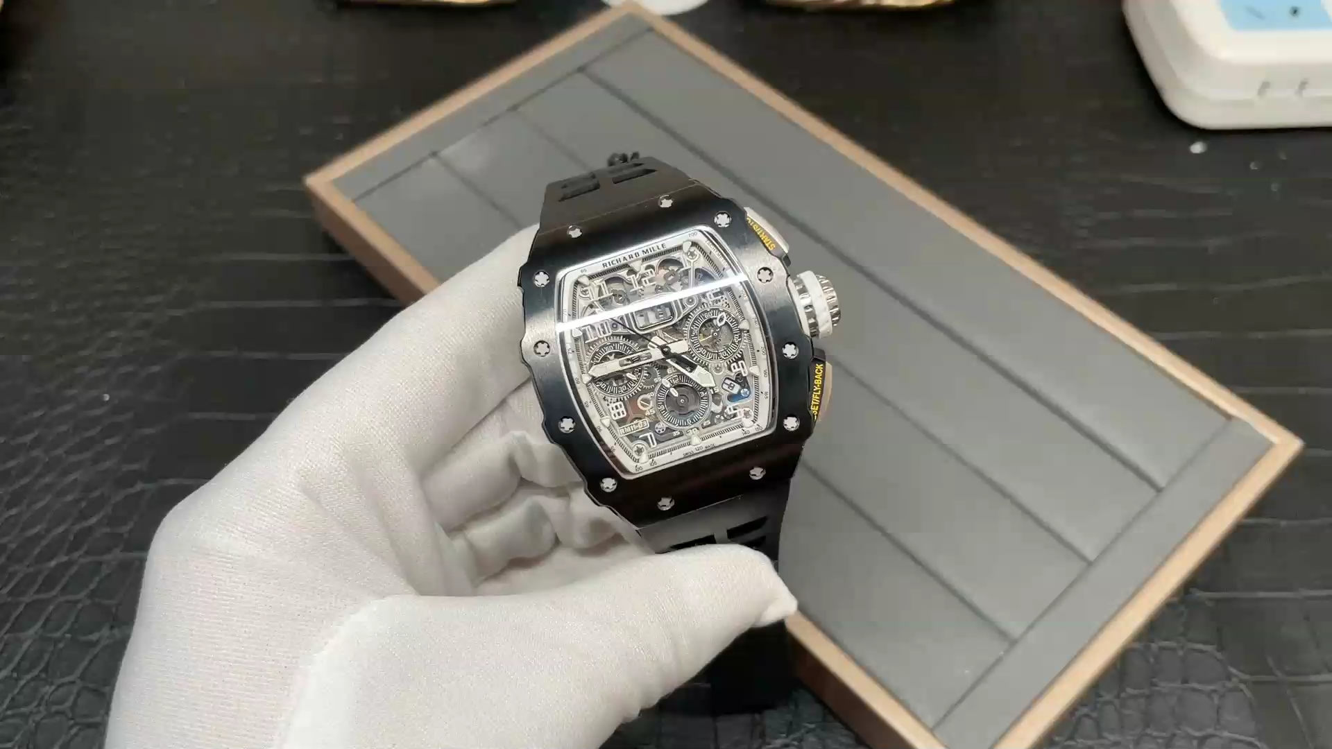 Richard Mille RM 11-03 Replica Black Ceramic Case with Black Rubber Strap | Skeleton Dial Watch For Men