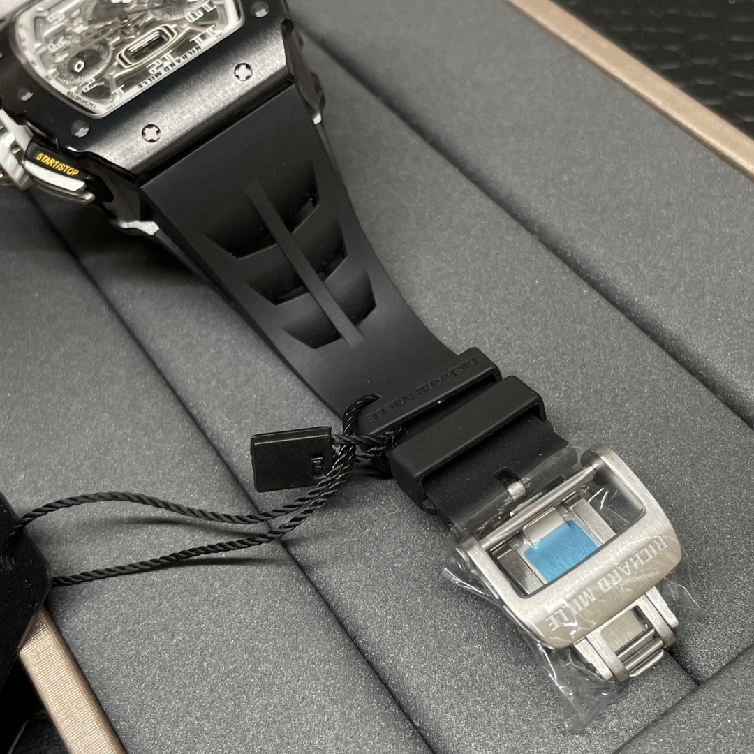Richard Mille RM 11-03 Replica Black Ceramic Case with Black Rubber Strap | Skeleton Dial Watch For Men