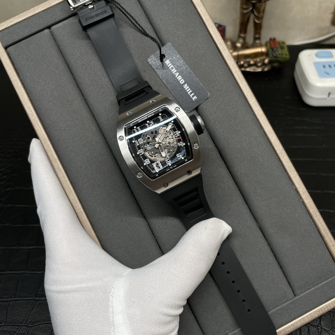 Swiss Richard Mille RM 010 Replica – Skeleton Dial Men’s Watch With Black Rubber Strap And Sapphire Crystal