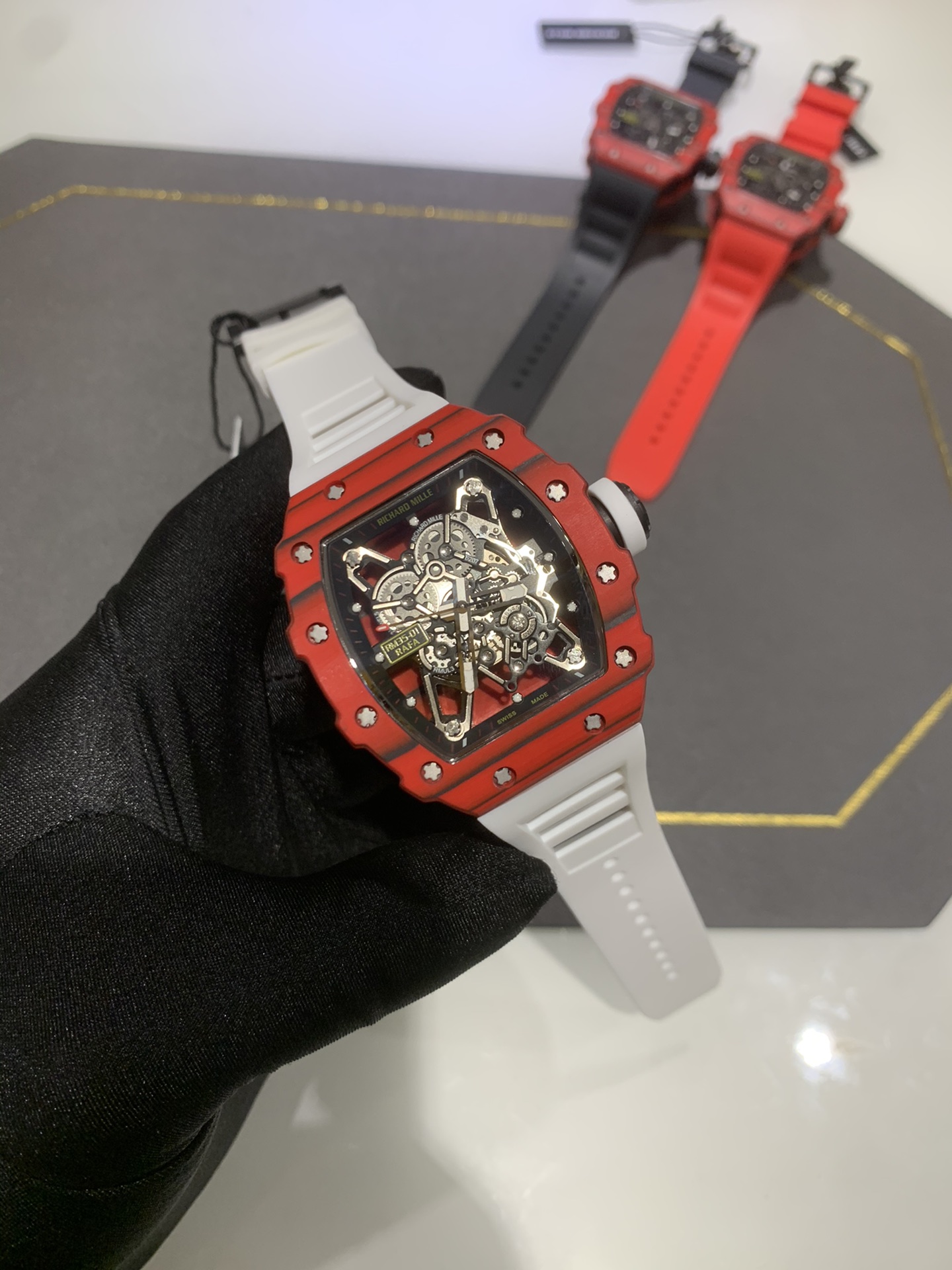 Swiss Richard Mille RM 35-01 Replica Rafael Nadal Red Case Watch – Carbon Fiber Case, Luxury Sport Design