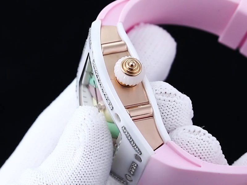 Swiss Replica Richard Mille RM 07-01 Bonbon Collection Pink Marshmallow – Diamond Ceramic Case, Ladies Luxury Watch