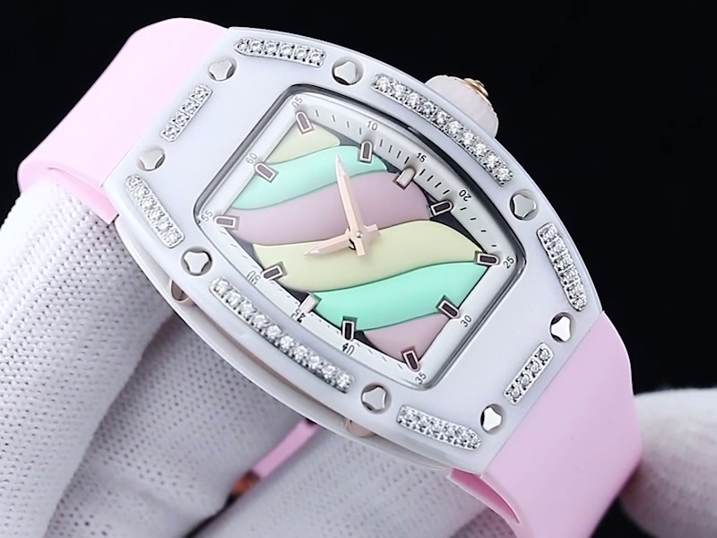 Swiss Replica Richard Mille RM 07-01 Bonbon Collection Pink Marshmallow – Diamond Ceramic Case, Ladies Luxury Watch
