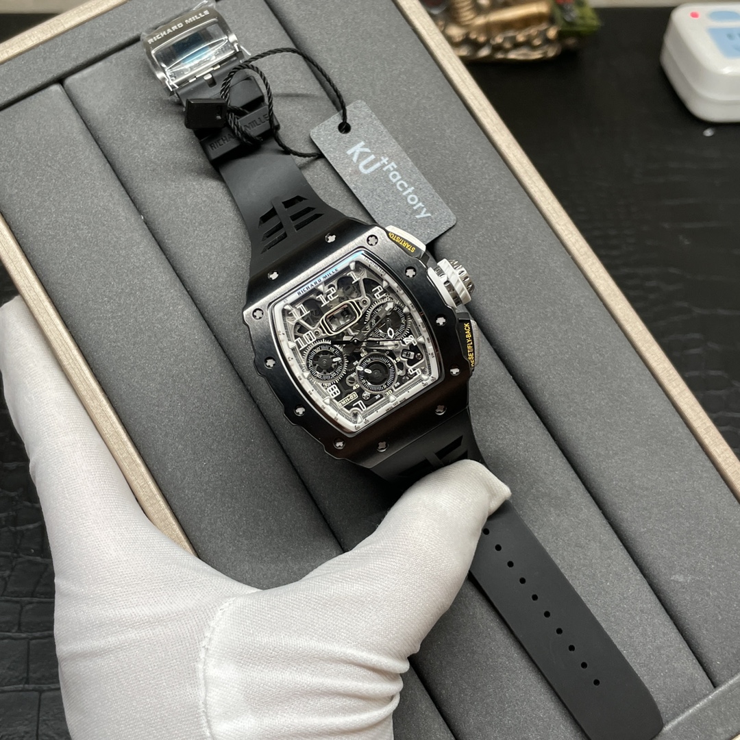Richard Mille RM 11-03 Replica Black Ceramic Case with Black Rubber Strap | Skeleton Dial Watch For Men