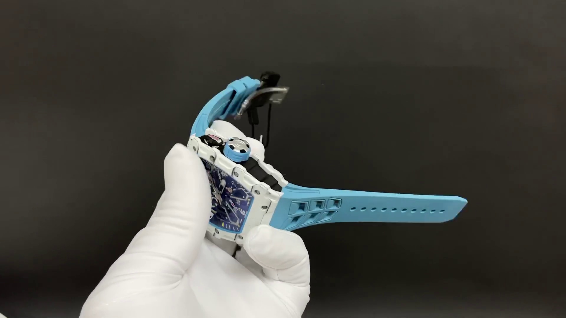 Best Swiss Richard Mille RM 35-03 Replica Rafael Nadal Watch for Men | White Carbon Fiber Case | Blue Strap