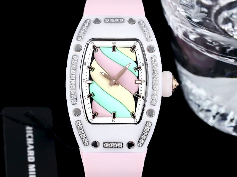 Swiss Replica Richard Mille RM 07-01 Bonbon Collection Pink Marshmallow – Diamond Ceramic Case, Ladies Luxury Watch