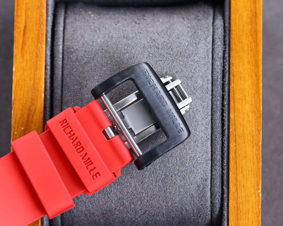 Best Richard Mille RM 50-03 Mclaren Replica Red Strap Watch For Men – Red Carbon Skeleton Dial with Swiss Movement