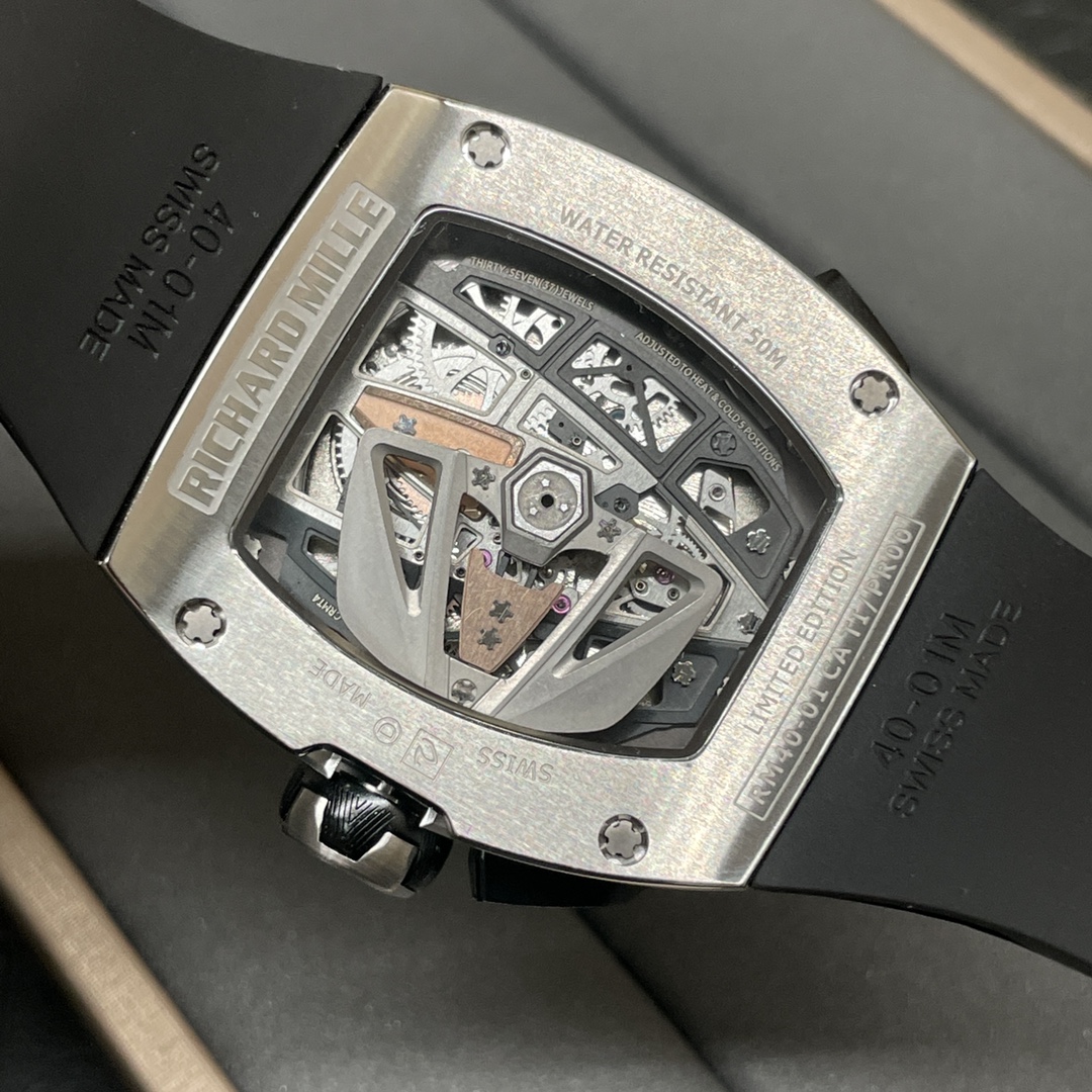 Luxury Best Richard Mille RM 40-01 Replica McLaren Speedtail – Water-Drop Case, Black Rubber Strap, Swiss Movement