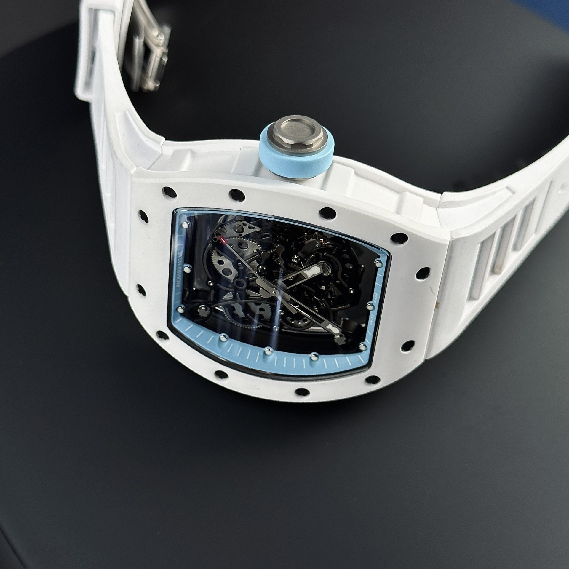 Richard Mille Replica 1:1 Watch RM055 Ceramic Bubba Wasson Blue Factory BBR 45mm
