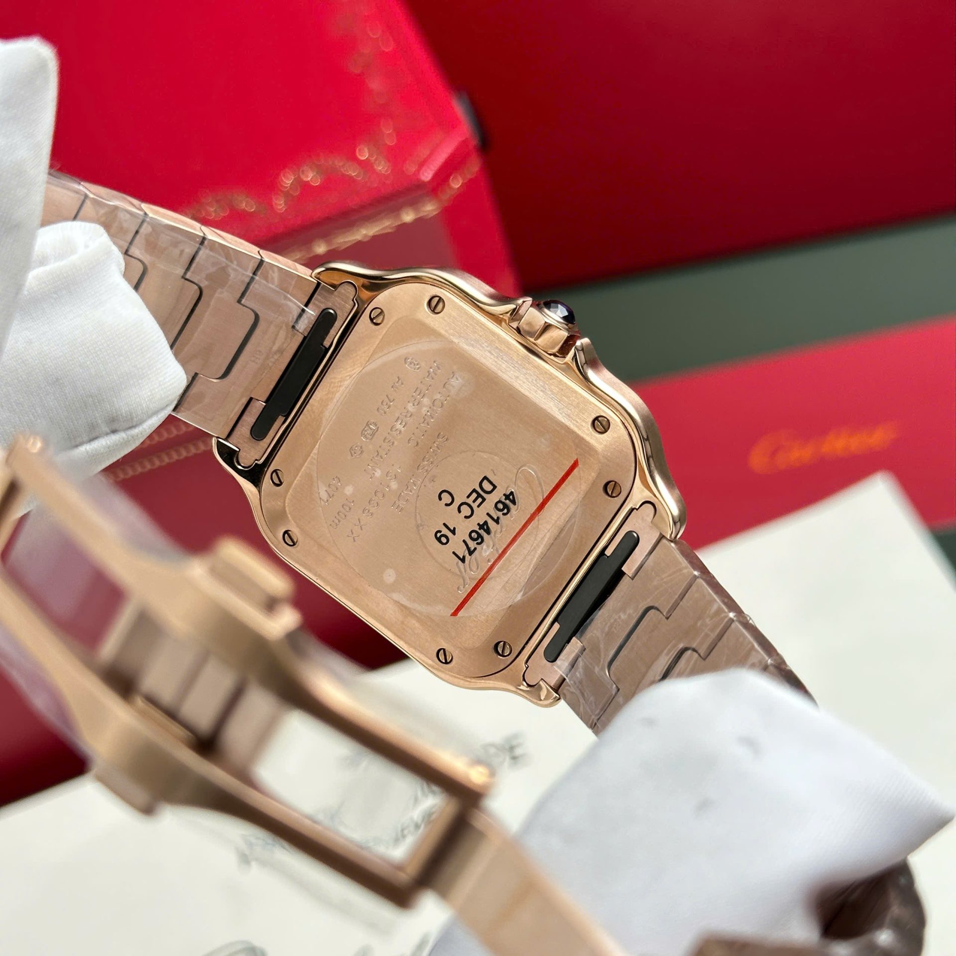 Cartier Santos Rose Gold Replica 11 Watch Dial White BV Factory 35mm