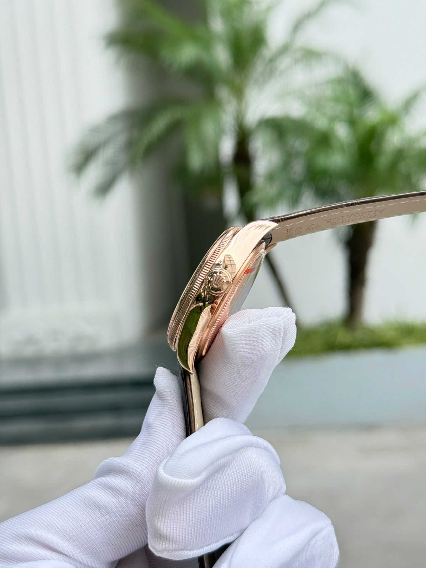 Rolex Cellini 50515 White Dial Replica Watches 18K Gold Wapped Custom 39mm