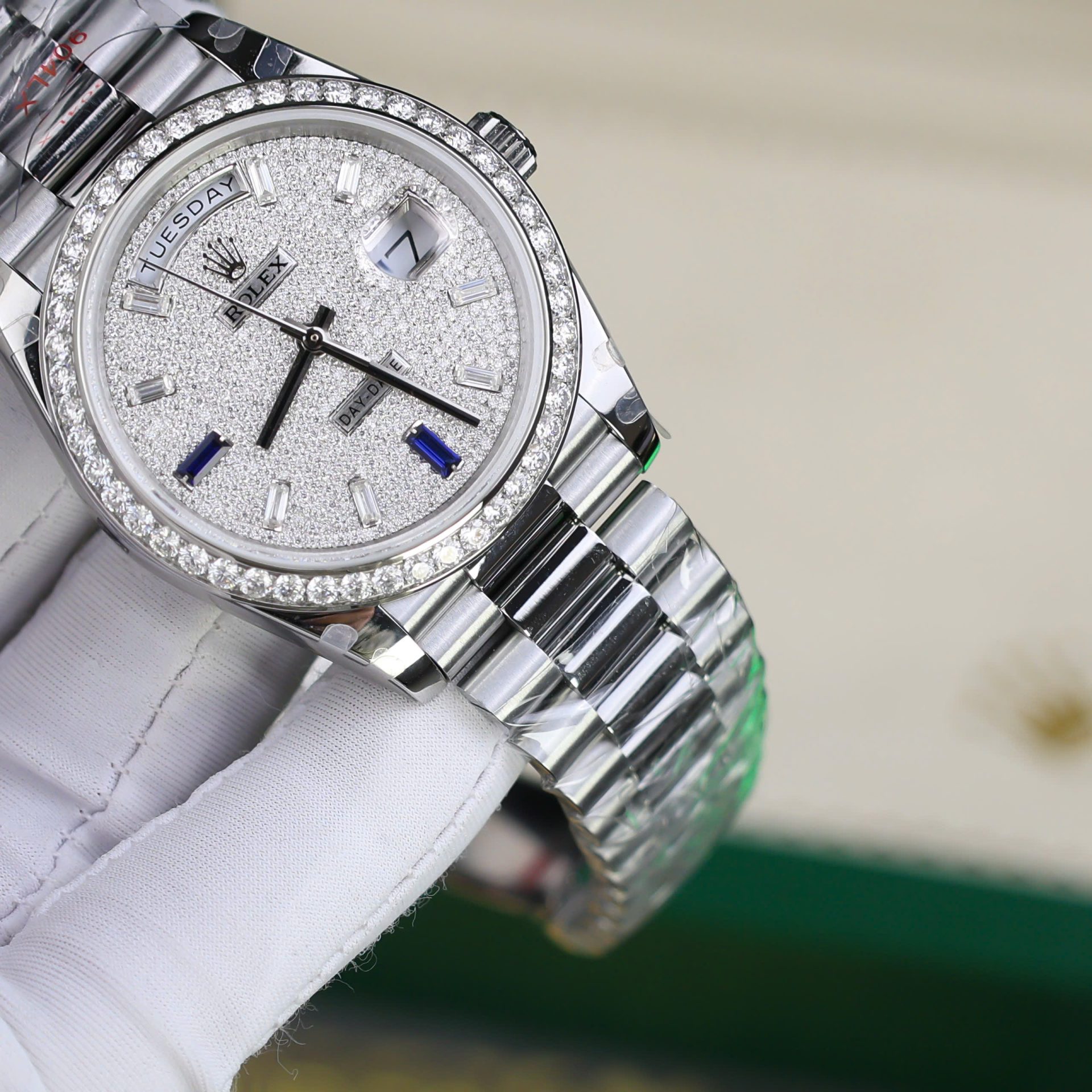 Rolex Day-Date Best Copies Watch Diamonds Moissanite Custom GM Factory 40mm